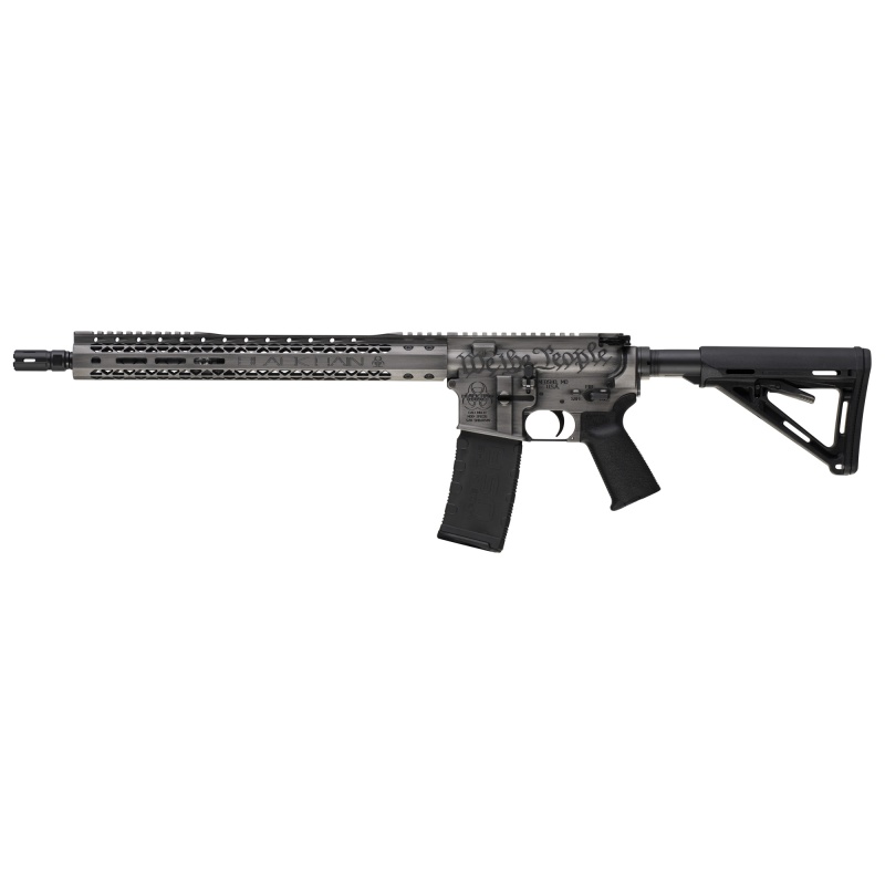 Black Rain Ordnance, We The People, Semi-Automatic Rifle, Ar, 223 Remington/5.56 Nato, 16" Chrome-Moly Barrel, Cerakote Finish, Titanium Battleworn (Gray), 15" Free Float M-Lok Handguard, Magpul Moe Stock, 30 Rounds, 1 Magazine