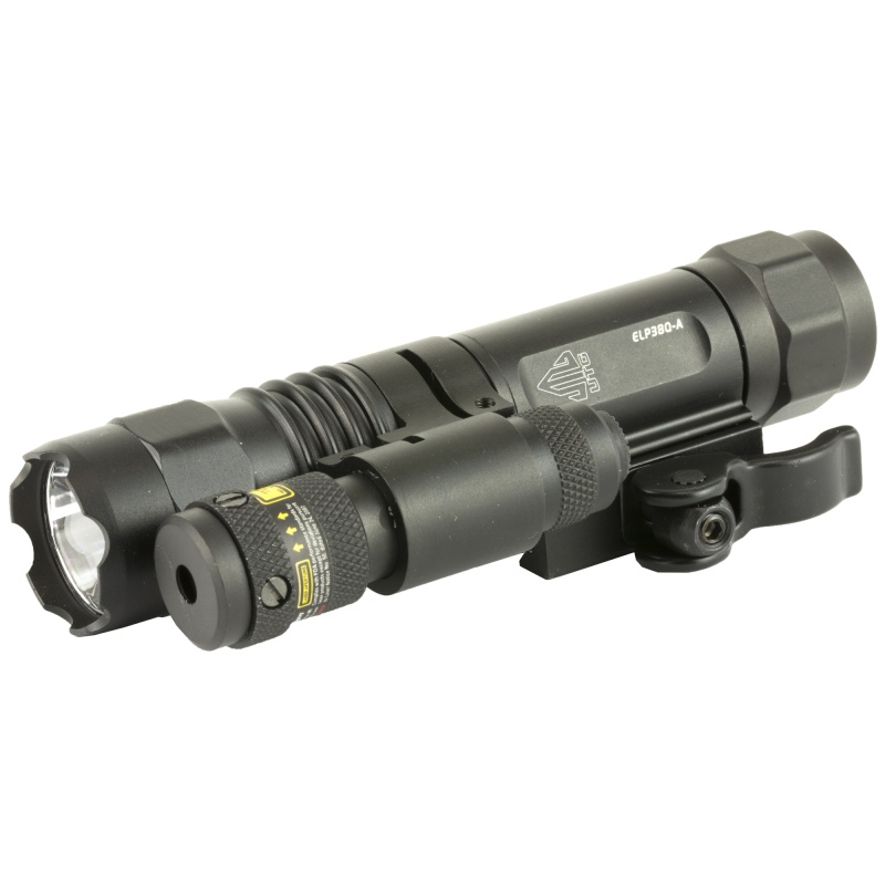 Leapers, Inc. - Utg, Accushot, Flashlight, Fits Picatinny, Led Weapon Flashlight With Adjustable Red Laser, 400 Lumen, With Quick Detach Mount, Black Finish