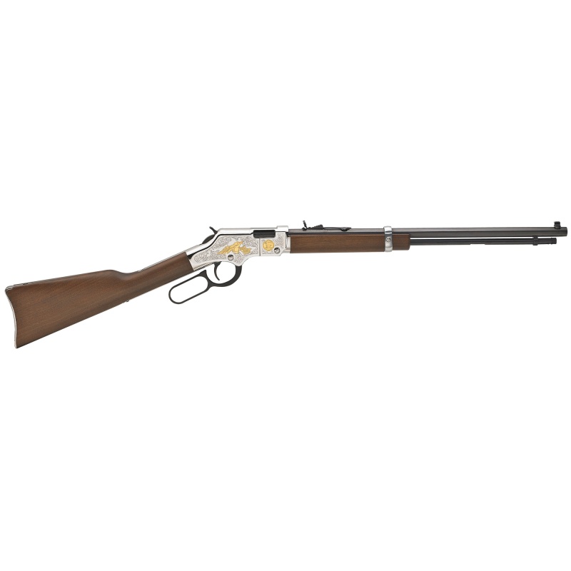 Henry Repeating Arms, Golden Boy, Second Amendment Tribute, Lever Action, 22 Lr, 20" Octagon Barrel, Engraved Nickel Receiver, Walnut Stock, Adjustable Sights, 16 Rounds