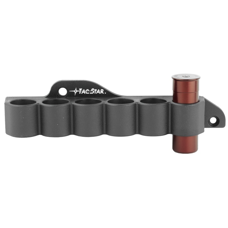 Tacstar, Slimline Side Saddle, Black, Fits Mossberg 500/590, 12 Gauge, Holds 6 Rounds