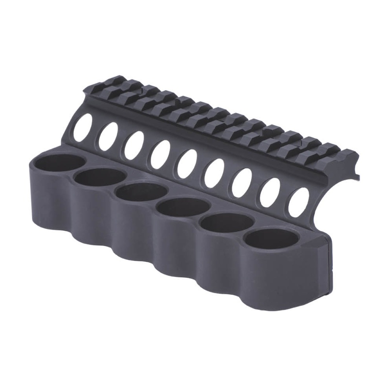 Mesa Tactical, 6-Shell Side Saddle, 12 Gauge, Fits Benelli M4, On-Gun Shotshell Carriers, Black Finish