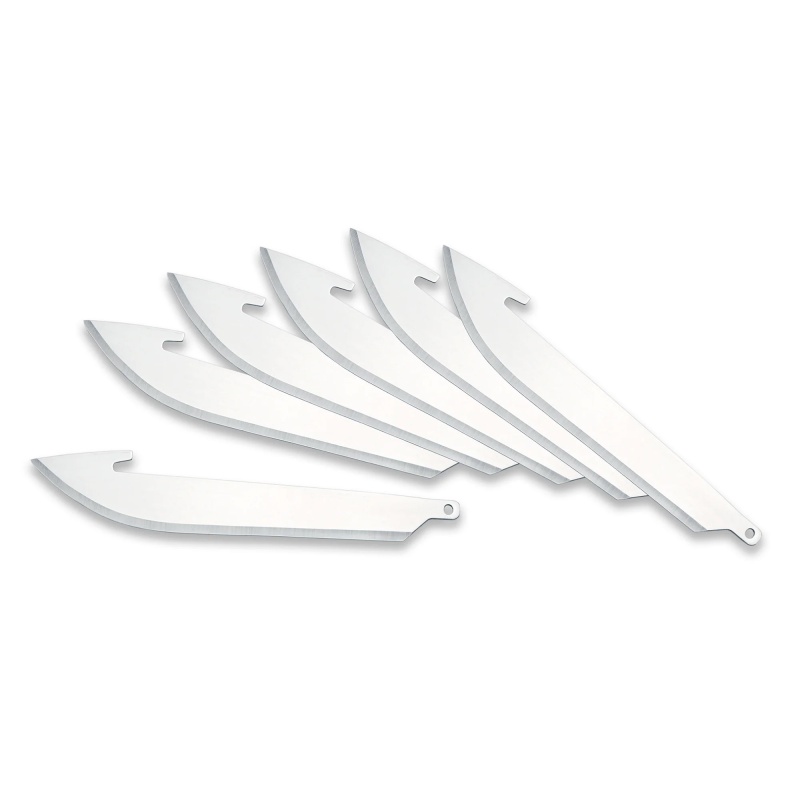 Outdoor Edge, Edge Drop-Point Blades, Plain Edge, 3" Blades, 420J2 Stainless Steel, 6 Pack
