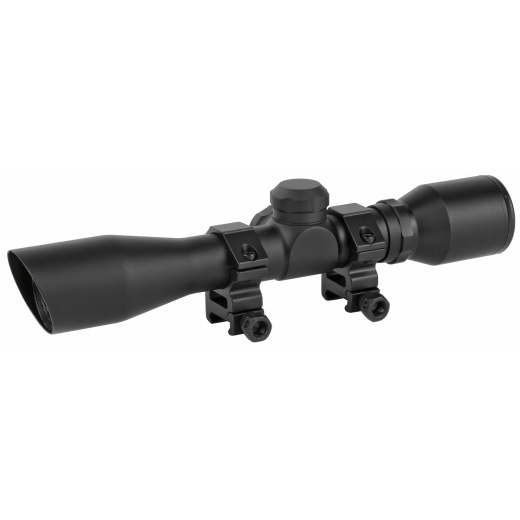 Truglo, 4X32 Compact Scope Series, Strut 'N Rut Shotgun Scope, 4X32, 1", Diamond Shotgun Reticle, Waterproof, Fog Proof, Nitrogen Gas Filled, Rubber Eye Guard, 4" Eye Relief, Compact/Lightweight, Mounting Rings Included, Matte Black Finish
