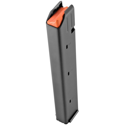 Duramag, Magazine, 9Mm, 32 Rounds, Fits 9Mm Colt Pattern Ar Rifles, Orange Anti-Tilt Agf Follower, Stainless Steel, Black