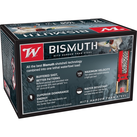 Winchester Ammunition, Bismuth, 12 Gauge, 3", #4, 1-3/8Oz, Shotshell, 15 Round Box