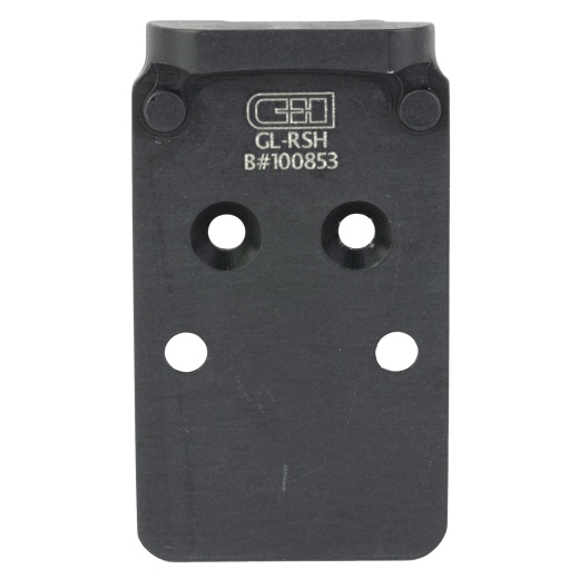C&H Precision, V4, Optic Mounting Plate, For Glock Mos (Not 43X Or 48) To Trijicon Rmr/Sro, Holosun 407C/507C/508T/507 Comp, C&H Edc-Xl/Comp, Anodized Finish, Black, Includes Mounting Hardware