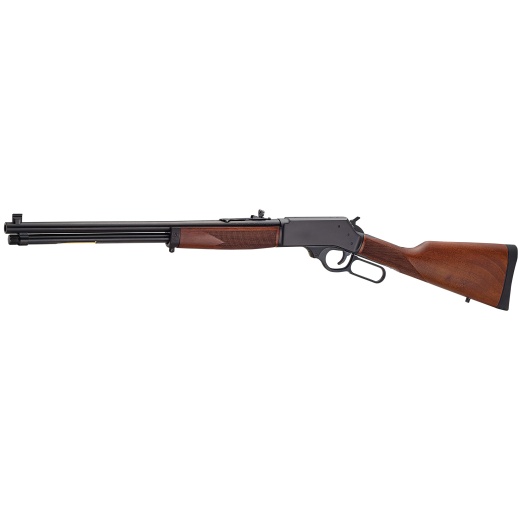 Henry Repeating Arms, Steel, Lever Action Rifle, 360 Buckhammer, 20" Round Barrel, Blued Steel, Side Gate, Large Loop Lever, Fully Adjustable Semi Buckhorn Sights, American Walnut Stock, 5 Rounds