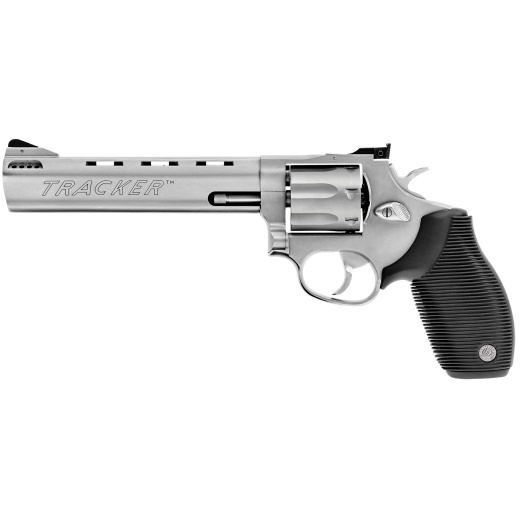 Taurus Usa, Model 627 Tracker, Double Action, Metal Frame Revolver, Large Frame, 357 Magnum, 6.5" Barrel, Ported, Stainless Steel, Matte Finish, Silver, Rubber Grips, Adjustable Sights, 7 Rounds