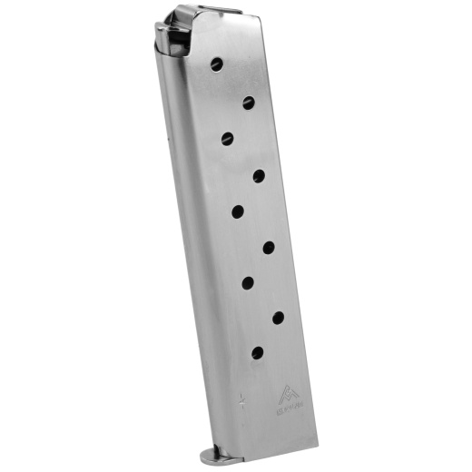 Mec-Gar Usa, Magazine, 45Acp, 10 Rounds, Fits 1911, Nickel Finish