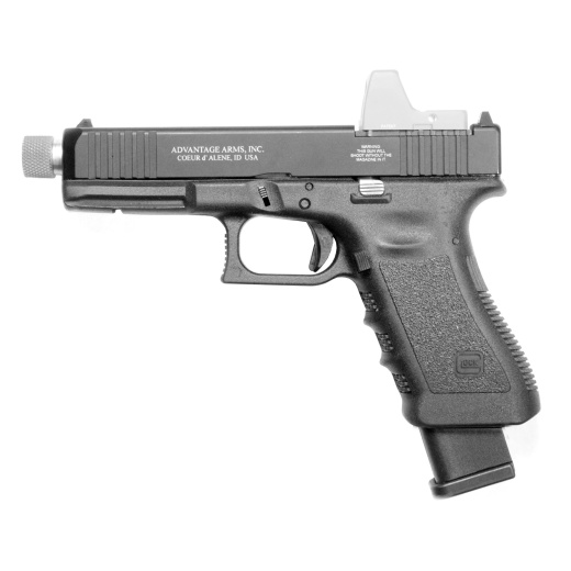 Advantage Arms, Conversion Kit, 17-22G4mod, 22 Lr, 4.49" Threaded Barrel, Fits Glock 17/22 Gen 4, Optics Ready, Matte Finish, Black, Fixed Sights, 15 Rounds, 2 Magazines, Includes Range Bag