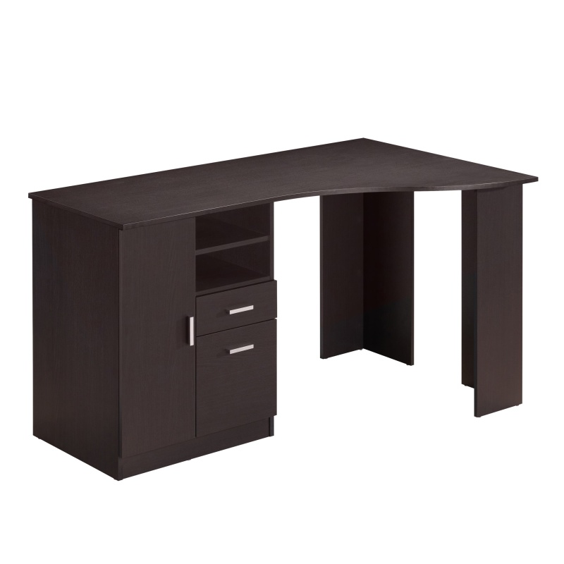 Techni Mobili Classic Office Desk With Storage, Espresso