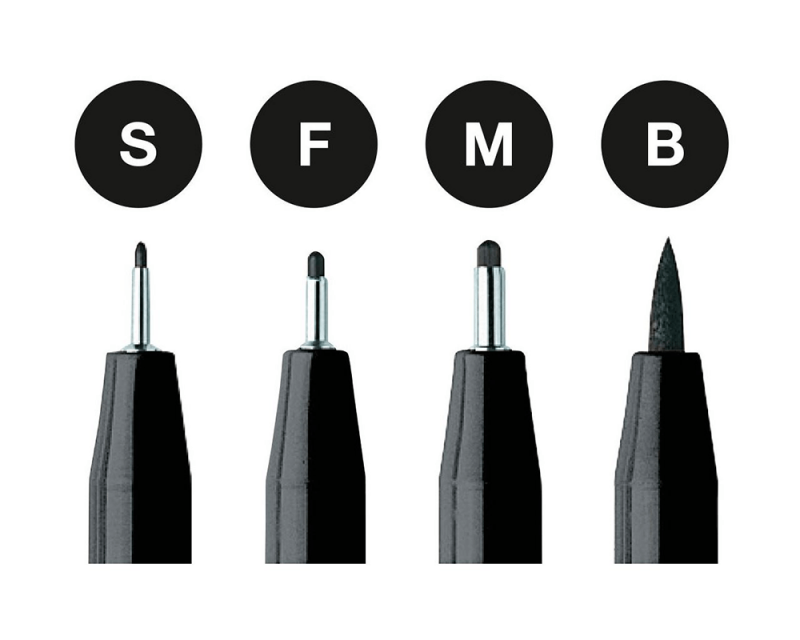 Faber-Castell Pitt Artist Pen Set Of 4 Assorted Nibs - Color: Black