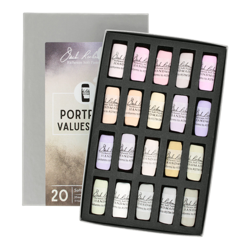 Richeson Soft Handrolled Pastels Set Of 20 - Color: Portrait Values 9-10