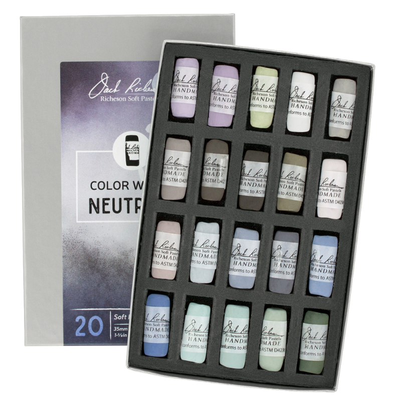 Richeson Soft Handrolled Pastels Set Of 20 - Color: Color Wheel Neutrals