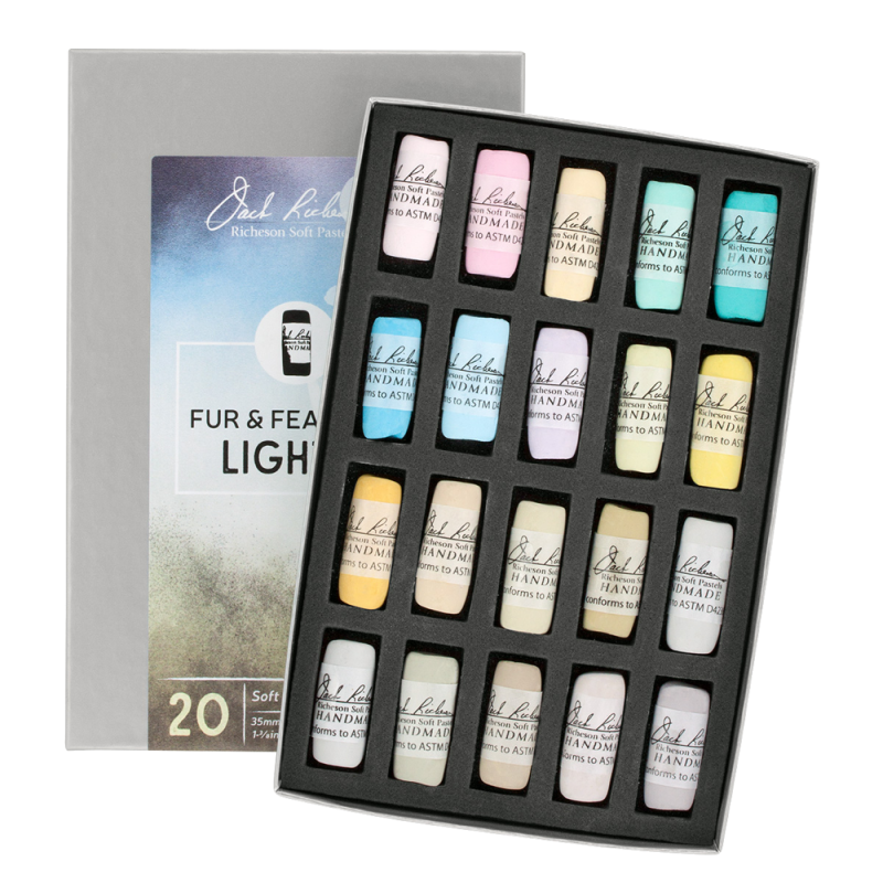 Richeson Soft Handrolled Pastels Set Of 20 - Color: Fur And Feathers Light 2