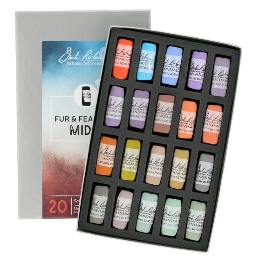 Richeson Soft Handrolled Pastels Set Of 20 - Color: Fur And Feathers Mid 2