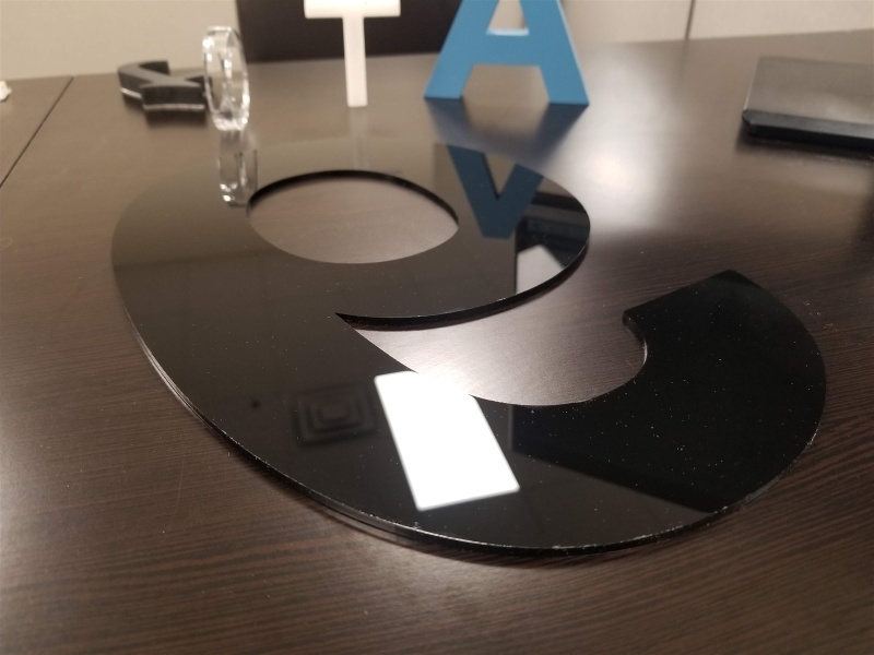 Black Acrylic Laser Cut Letters - 1/8 (3mm) Thick with Tape Backing