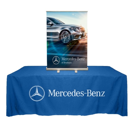 Table Top Retractable Roll Up Banner Stand 33" With Vinyl Print