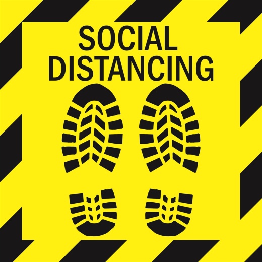 Social Distancing - 12" x 12" Floor Sign (Pack Of 6)