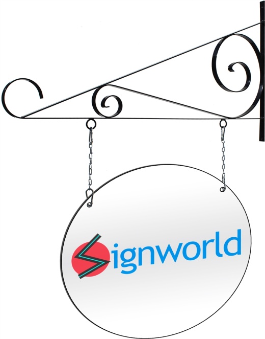 Replacement Double Sided Print for Hanging Sign Scroll Bracket - 36" | Circular