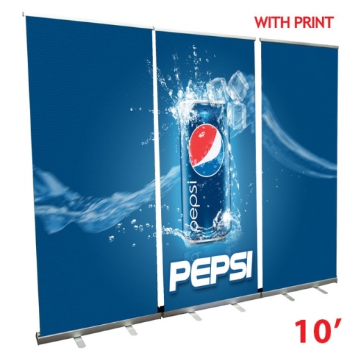 Retractable Roll Up Banner Stand Wall 10'