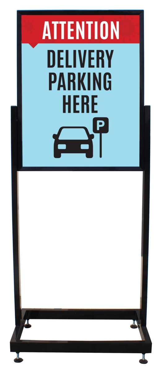 Delivery Parking Here - Heavy Duty Poster Sign Holder Floor Stand 22 x 28 inches with Print
