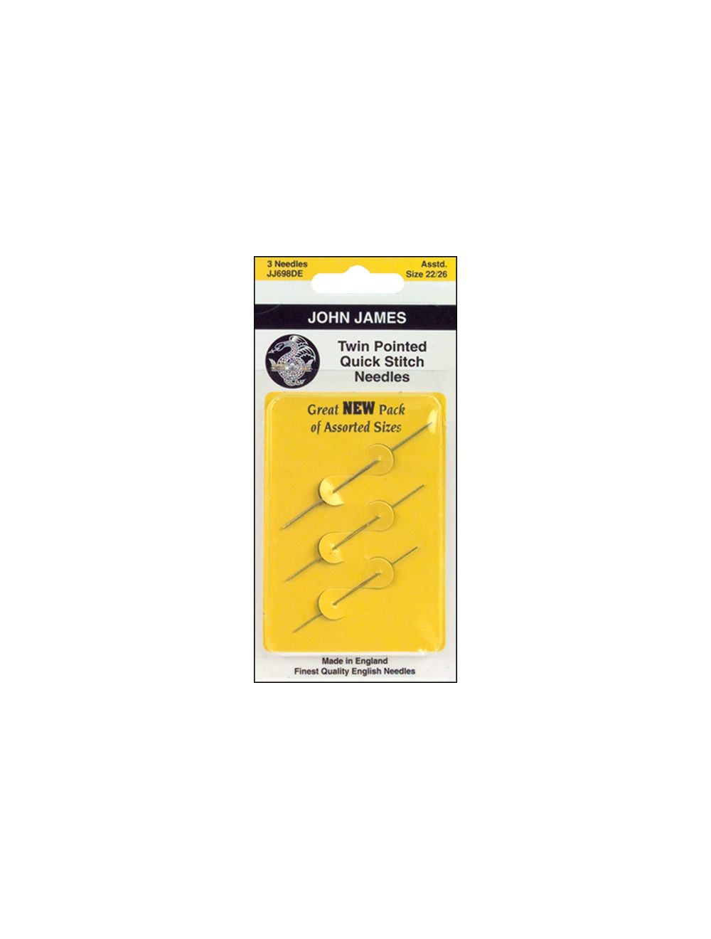 John James Twin Pointed Quick Stitch Tapestry Hand Needles Size 26 3/Pkg
