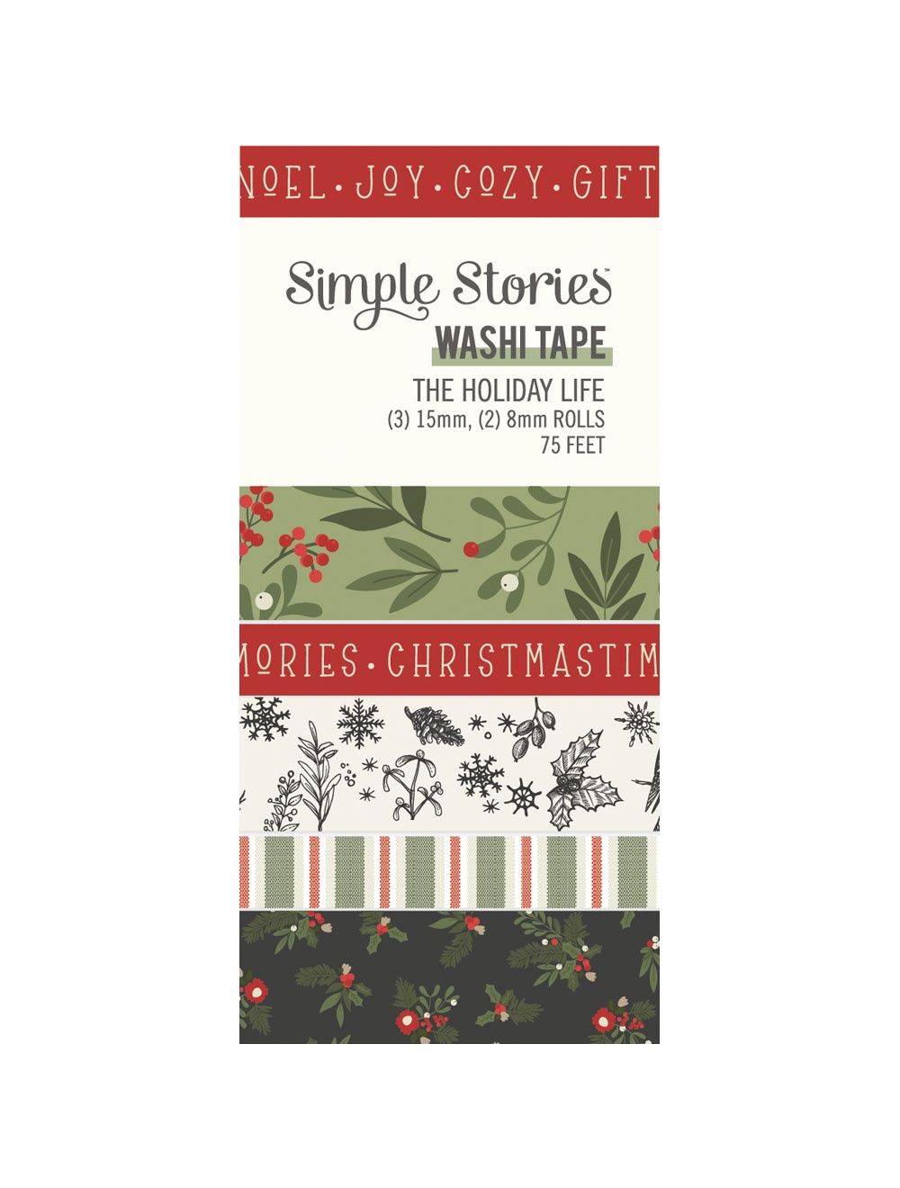 The Holiday Life Washi Tape 5/Pkg - 810112383850