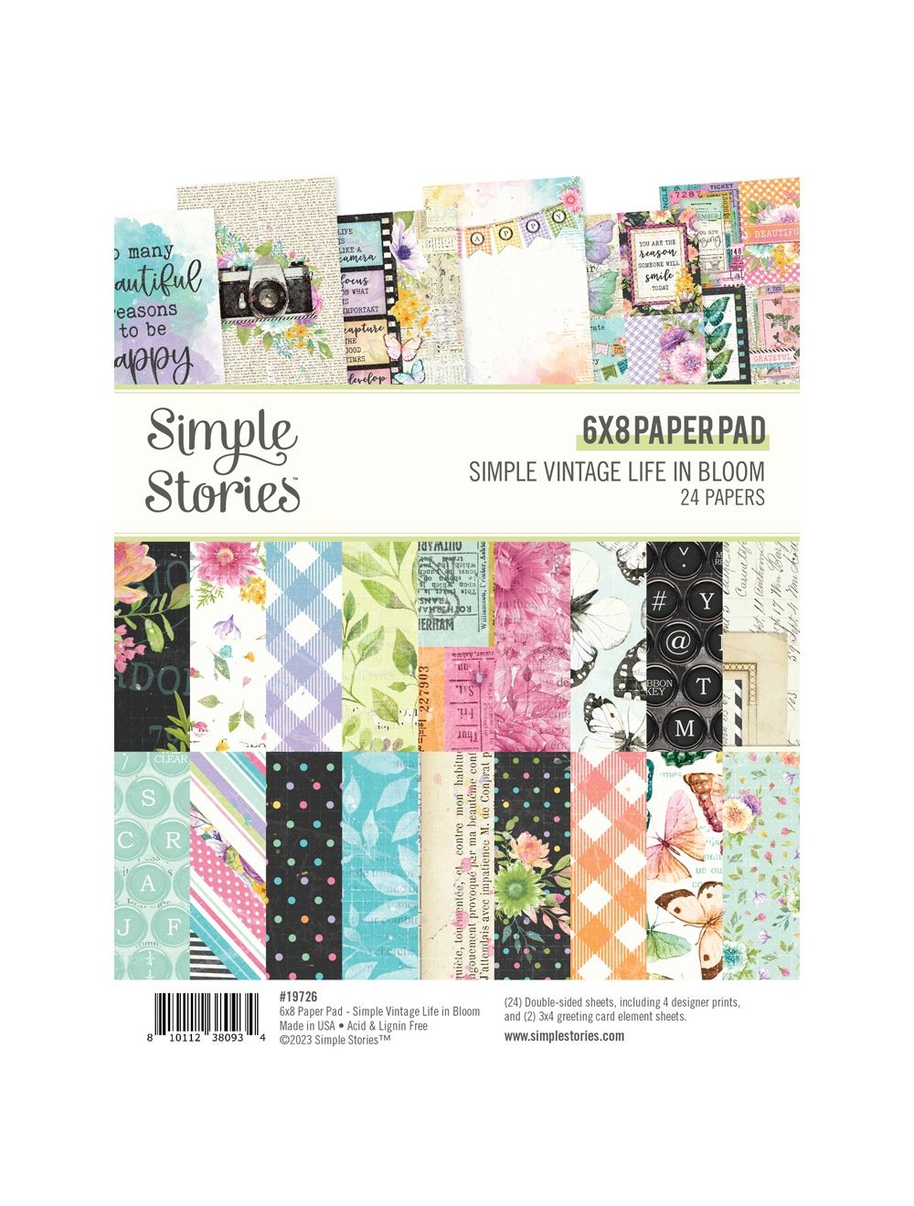 Simple Stories Double-Sided Paper Pad 6\X8\ 24/Pkg-Simple Vintage Life  In Bloom