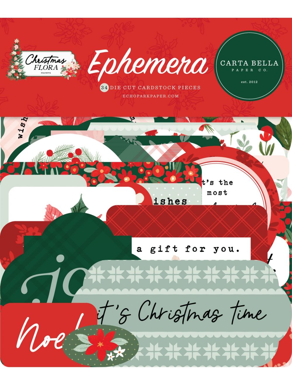 Carta Bella Cardstock Ephemera-Frames & Tags, A Wonderful Christmas