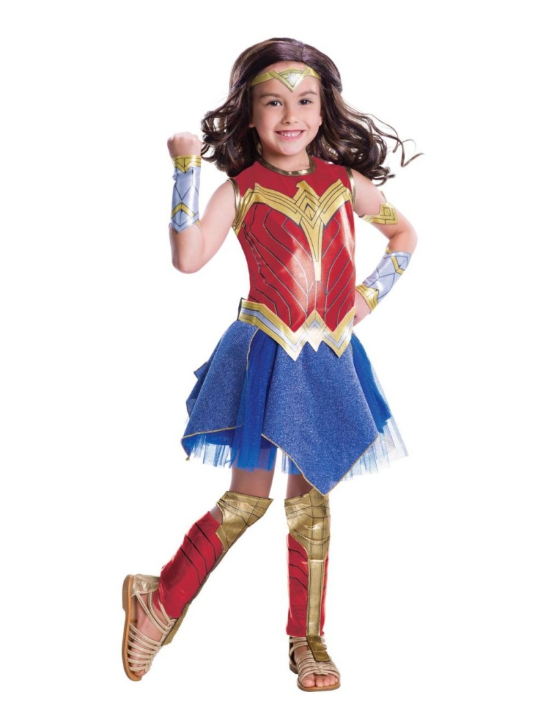 Kid's Deluxe Wonder Woman Costume Female Meduim