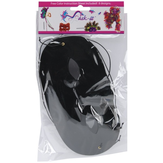 Mask-It Half Face Forms 7.5" 3/Pkg-Black