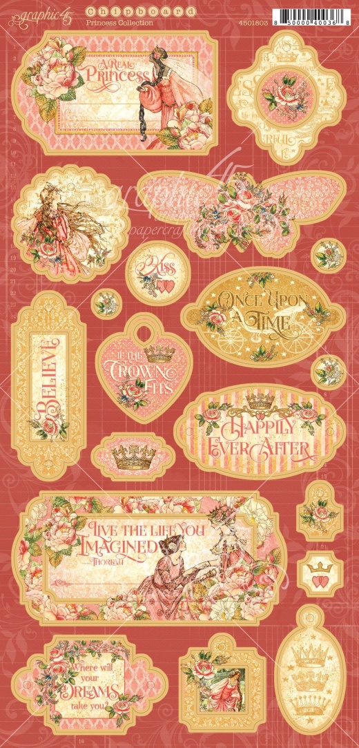 Princess Chipboard Die Cuts 6 X12 Inch Sheet Decorative And Journaling Inch