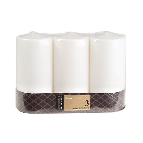 Darice Crafts AC Pillar Candle, White Unscented, 2.8 x 5.8 inches