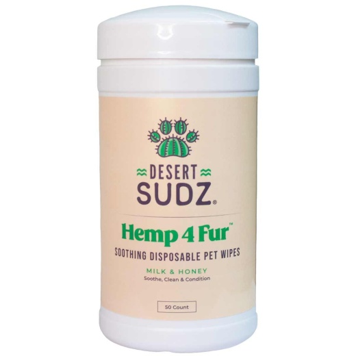 Desert Sudz Hemp4fur Hemp Oil Milk And Honey Wipes - 50 Ct