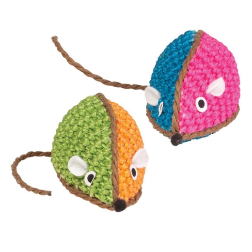 Kylies Brights Two Toned Raffia Mouse Toy