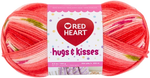 Red Heart Hugs And Kisses Yarn Salmon 1 Pack Of 1 Skein