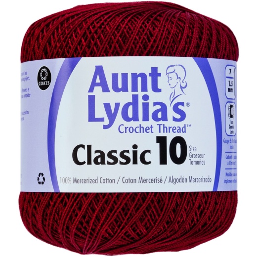 Spinrite Aunt Lydia S Classic Crochet Thread Burgundy 1 Pack Of 15 Piece