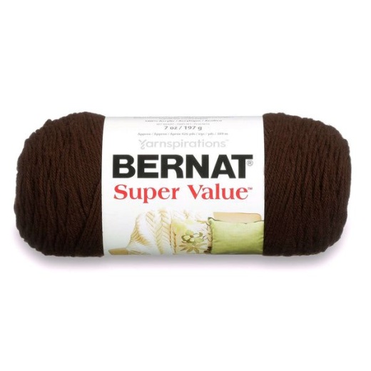 Spinrite Bernat Super Value Solid Yarn Chocolate Pack Of 1 Skein