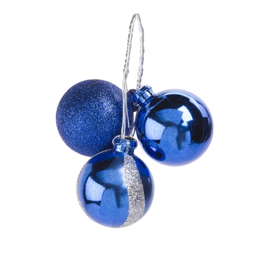 Christmas Floral Blue and Silver Christmas Ornament Pick