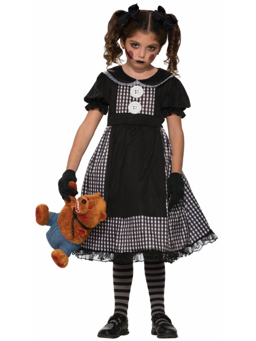 Child Dark Rag Doll Costume Large