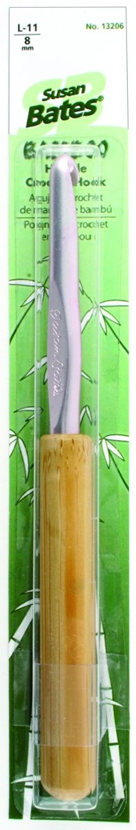Susan Bates Bamboo H And Le Silvalume Head Crochet Hook 5.5 Size L11 8Mm Inch