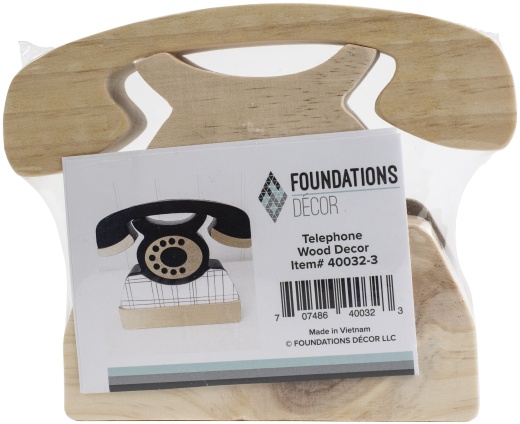 Foundations Decor Interchangeable O Inch Wood Shape Telephone Inch