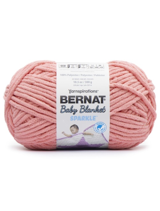 Bernat Baby Blanket Sparkle Yarn-Rose Glow