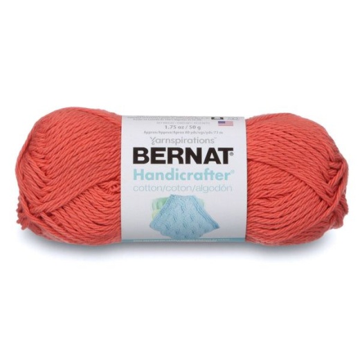 Spinrite Bernat Handicrafter Cotton Yarn Solids Tangerine 1 Pack Of 1 Skein