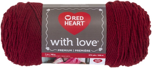 Spinrite Red Heart With Love Yarn Berry Red 1 Pack Of 24 Skein