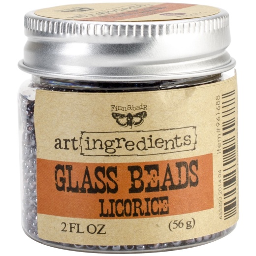 Finnabair Art Ingredients Glass Beads 2Oz Licorice