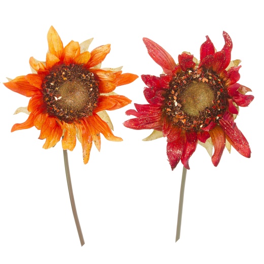 Sunflower Pick Glitter 10 Inches Assorted Colors