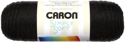 Caron Simply Soft Solids Yarn Black 1 Pack Of 1 Skein