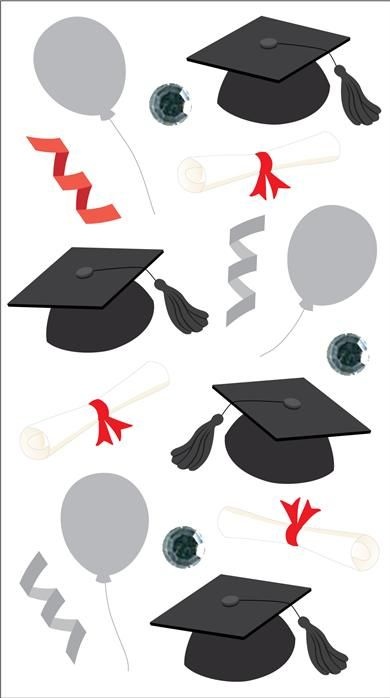 Jolees Boutique 3D Stickers Vellum Graduation Caps